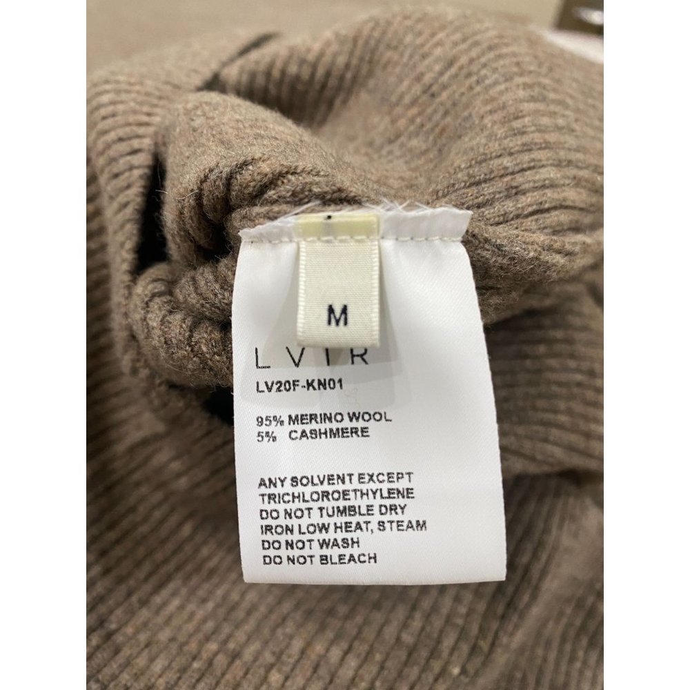 LVIR Unbalance Ribbed Knit Wool Cashmere V-Neck Midi Dress Women's Size Medium - Picture 13 of 15